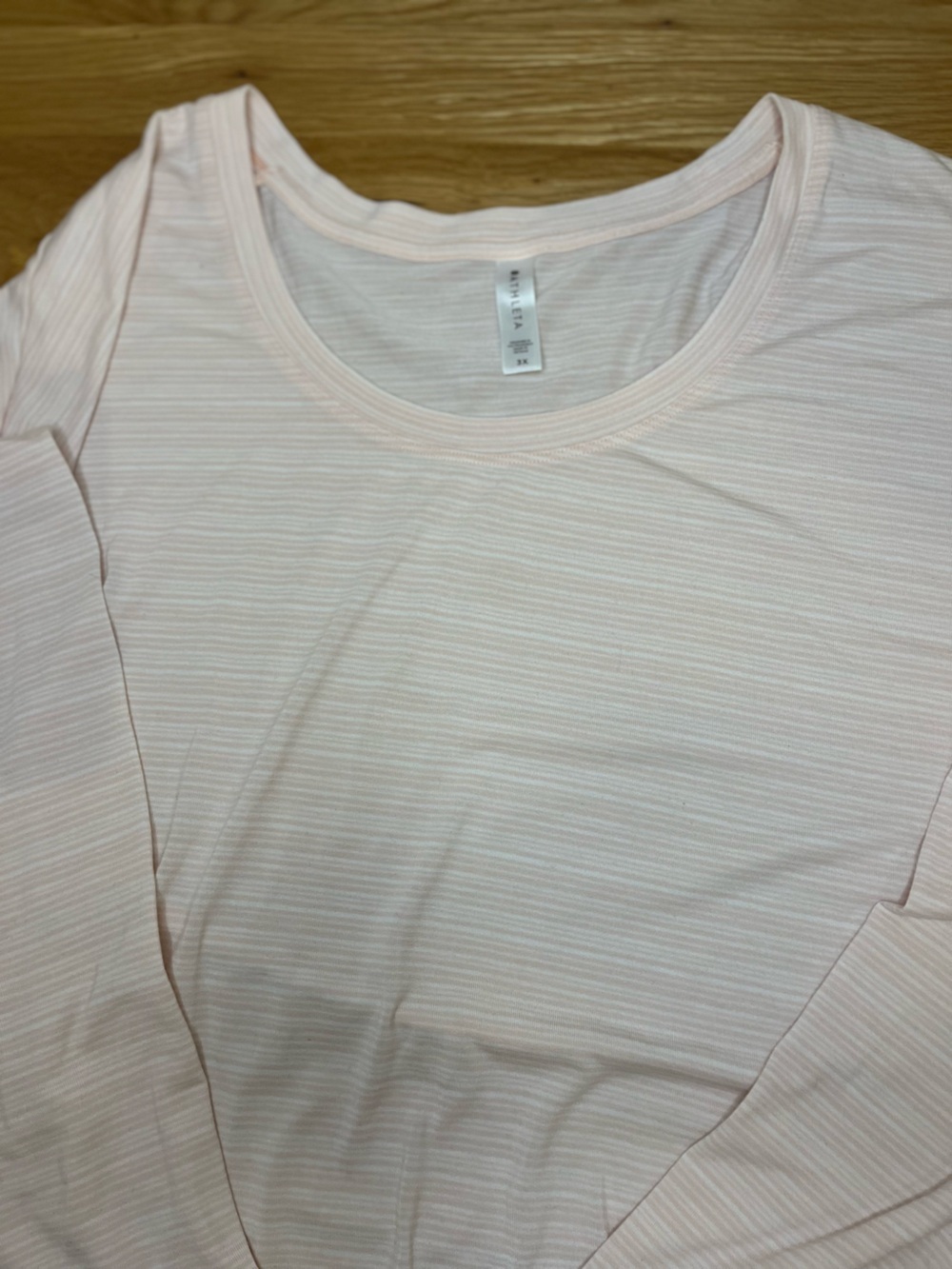 Athleta Pale Blush Ribbed Crew Neck Top 3X - Picture 3 of 4